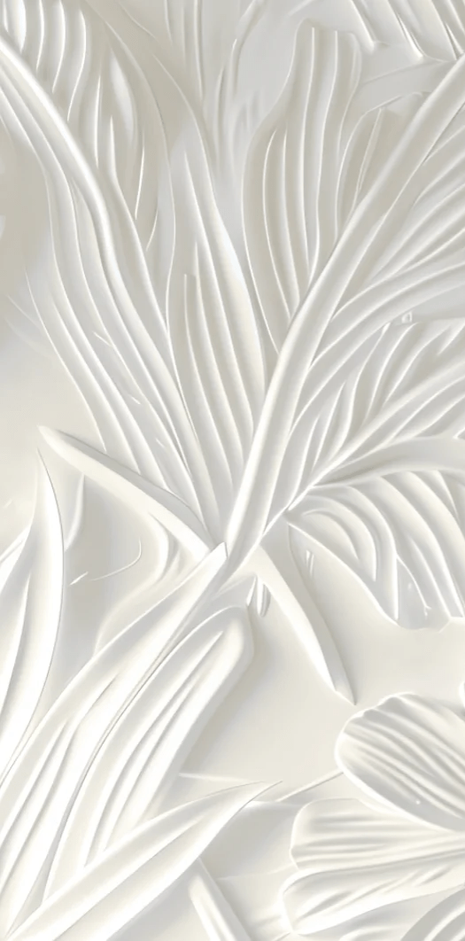 Élégance florale sculptée en blanc - Illulart: Papier peint panoramique