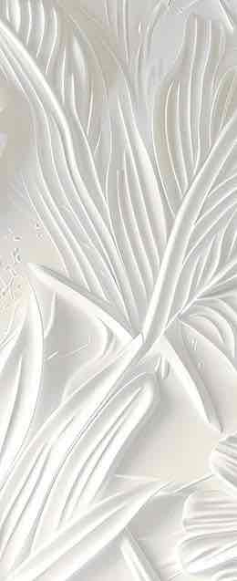 Élégance florale sculptée en blanc - Illulart: Papier peint panoramique