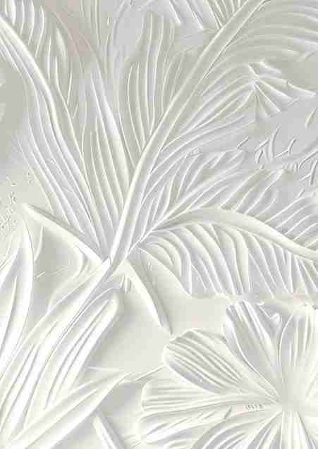 Élégance florale sculptée en blanc - Illulart: Papier peint panoramique
