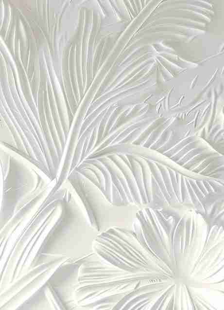Élégance florale sculptée en blanc - Illulart: Papier peint panoramique
