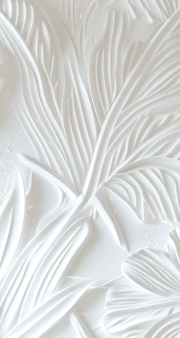 Élégance florale sculptée en blanc - Illulart: Papier peint panoramique