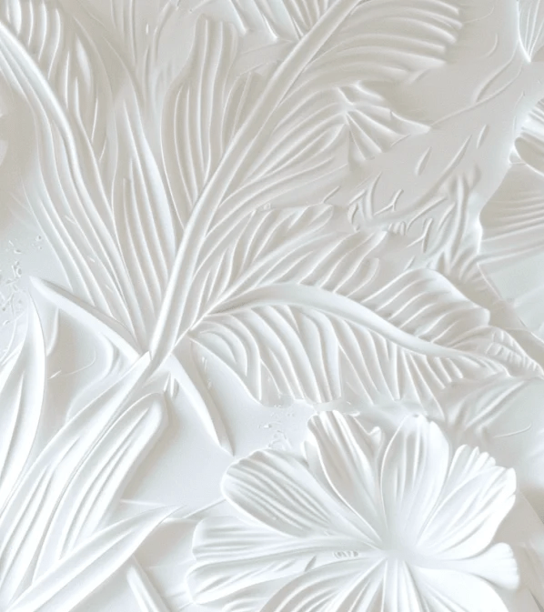 Élégance florale sculptée en blanc - Illulart: Papier peint panoramique