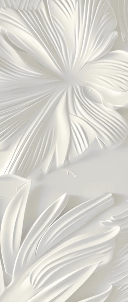 Élégance florale sculptée en blanc - Illulart: Papier peint panoramique
