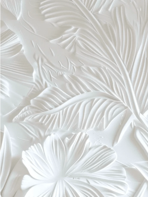 Élégance florale sculptée en blanc - Illulart: Papier peint panoramique