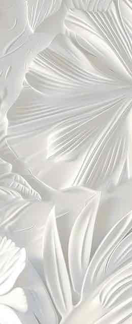 Élégance florale sculptée en blanc - Illulart: Papier peint panoramique