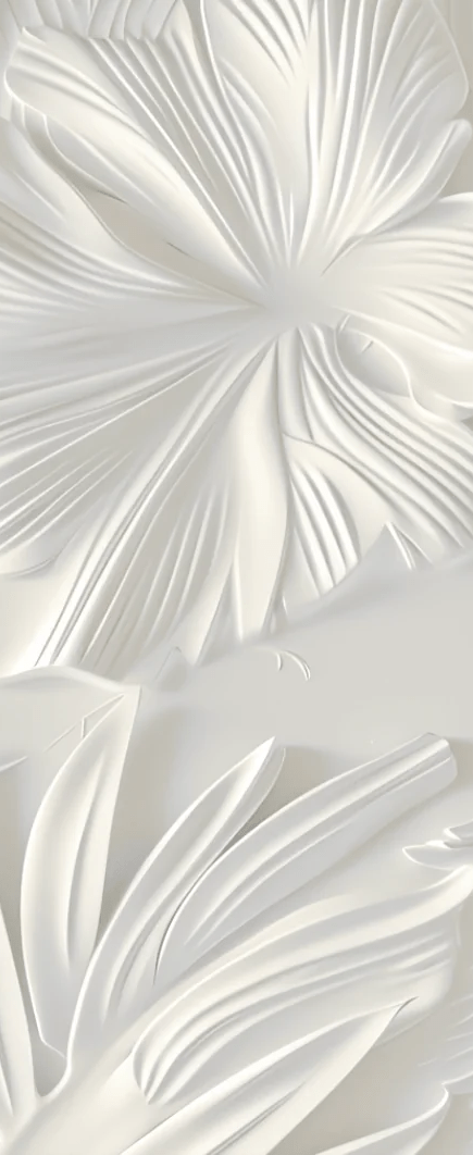 Élégance florale sculptée en blanc - Illulart: Papier peint panoramique