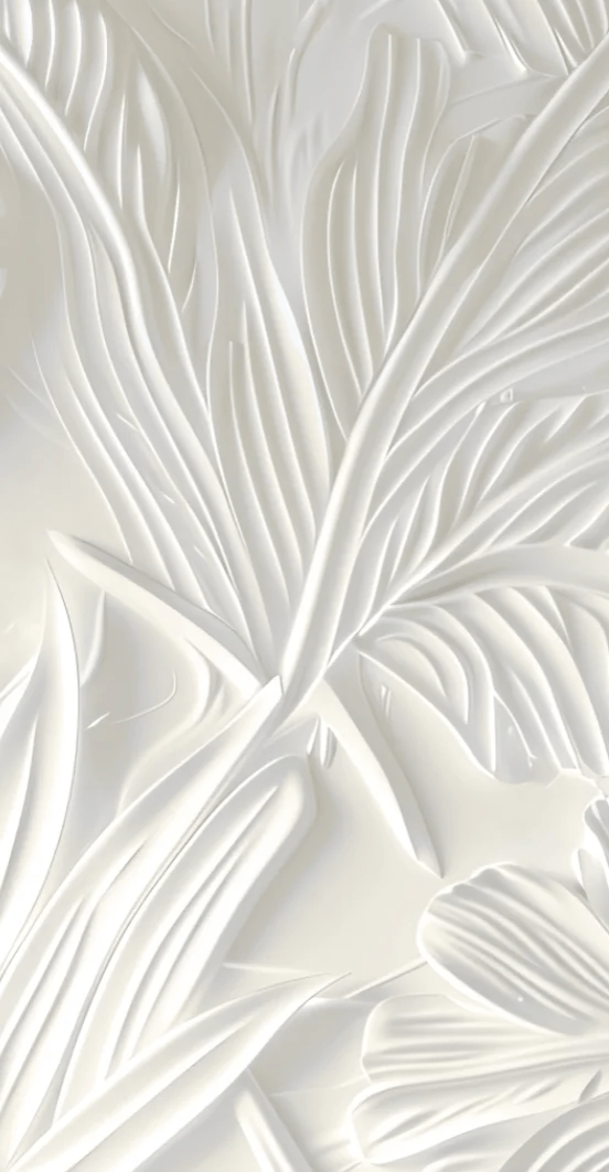 Élégance florale sculptée en blanc - Illulart: Papier peint panoramique