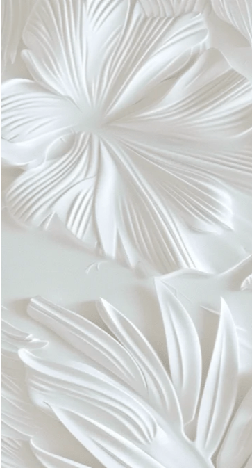 Élégance florale sculptée en blanc - Illulart: Papier peint panoramique