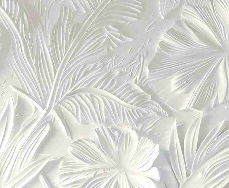 Élégance florale sculptée en blanc