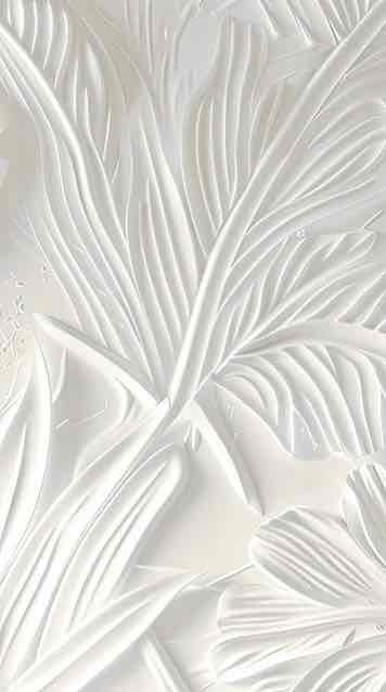 Élégance florale sculptée en blanc - Illulart: Papier peint panoramique