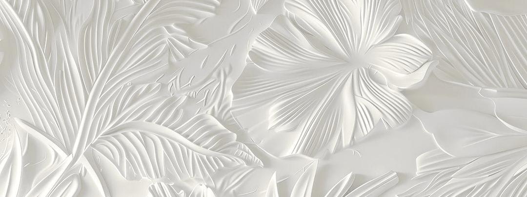 Élégance florale sculptée en blanc - Illulart: Papier peint panoramique