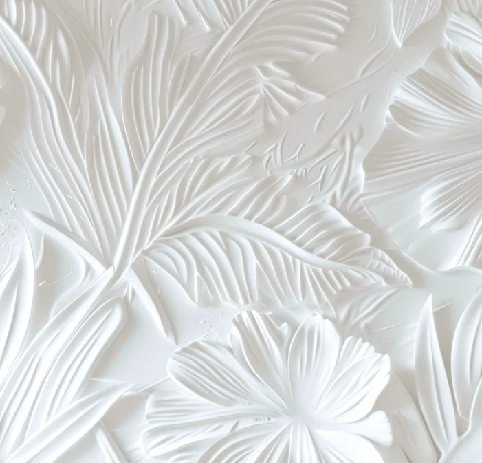 Élégance florale sculptée en blanc - Illulart: Papier peint panoramique