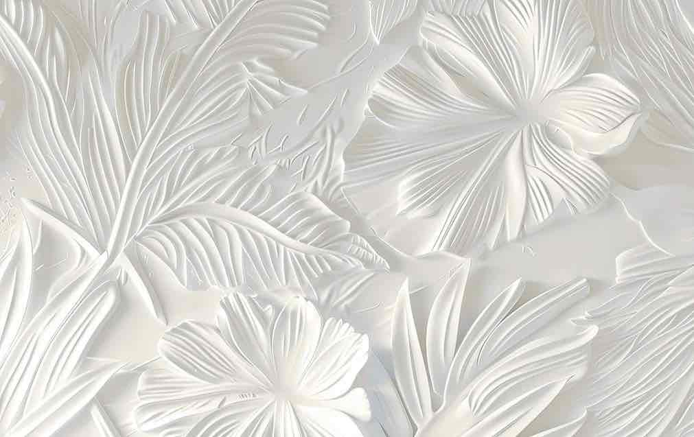 Élégance florale sculptée en blanc