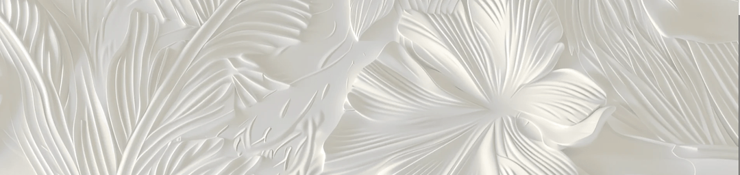 Élégance florale sculptée en blanc - Illulart: Papier peint panoramique