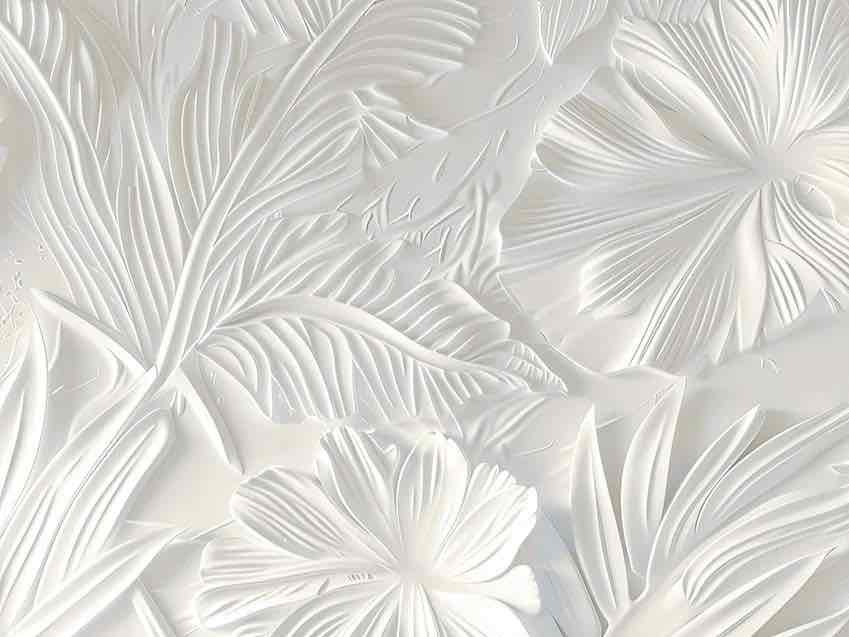 Élégance florale sculptée en blanc