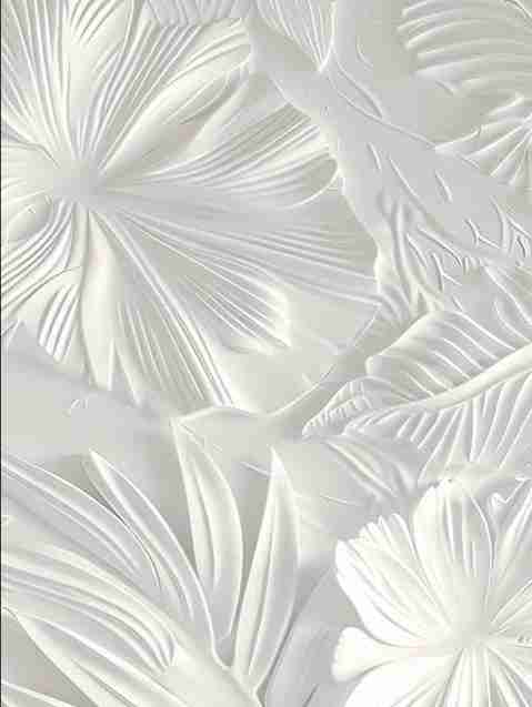 Élégance florale sculptée en blanc - Illulart: Papier peint panoramique