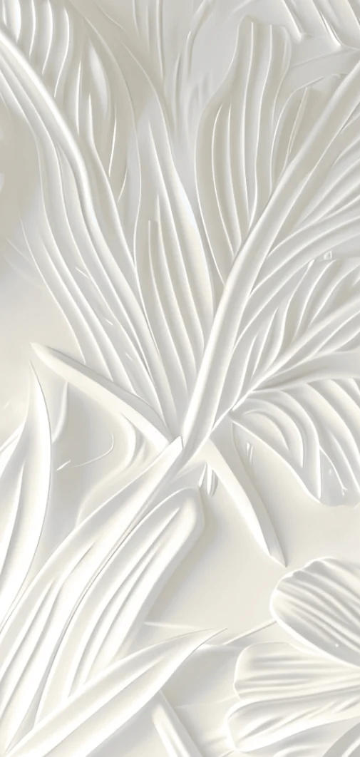 Élégance florale sculptée en blanc - Illulart: Papier peint panoramique