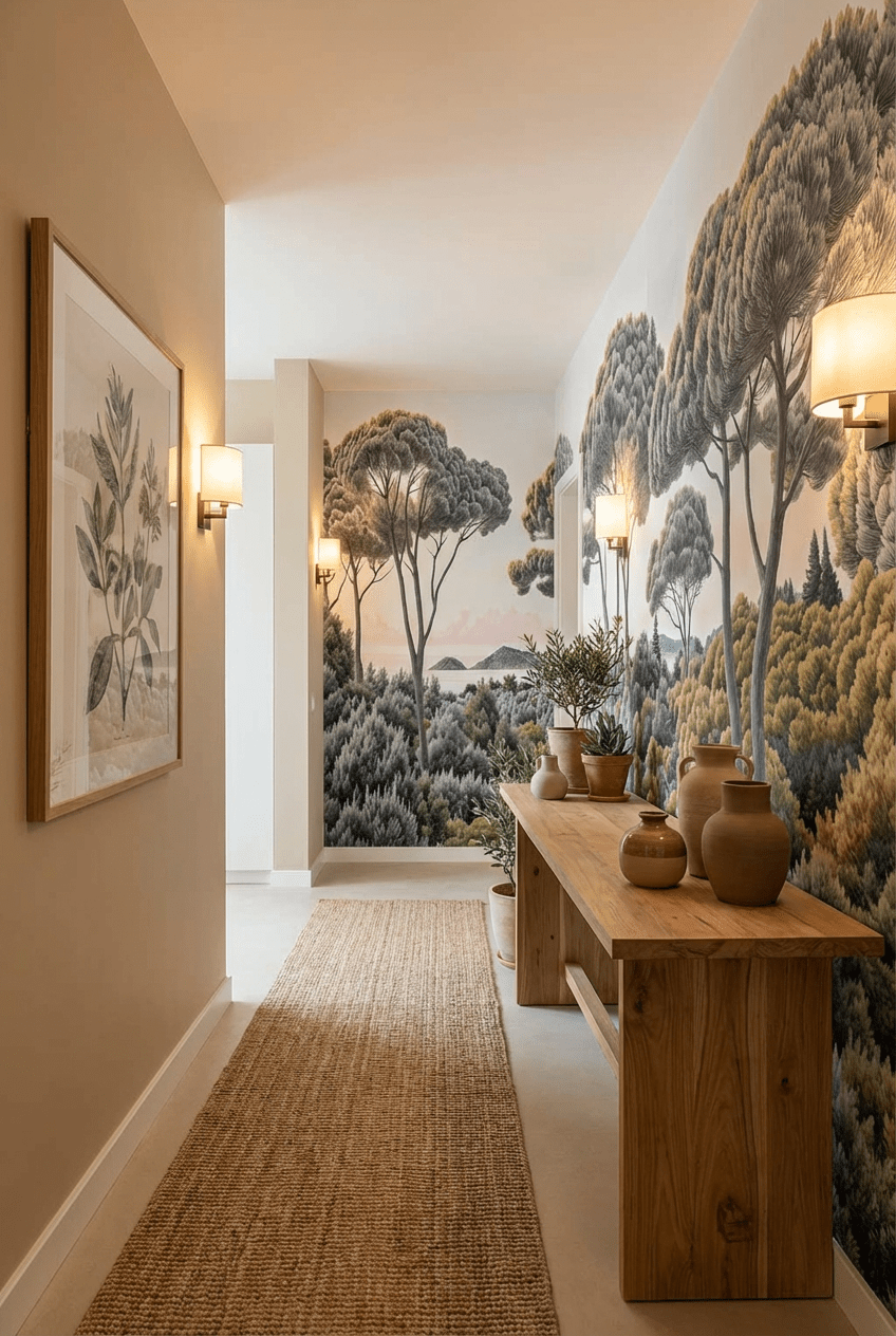 Entre pins et mer – Papier peint forêt méditerranéenne - Illulart: Papier peint panoramique