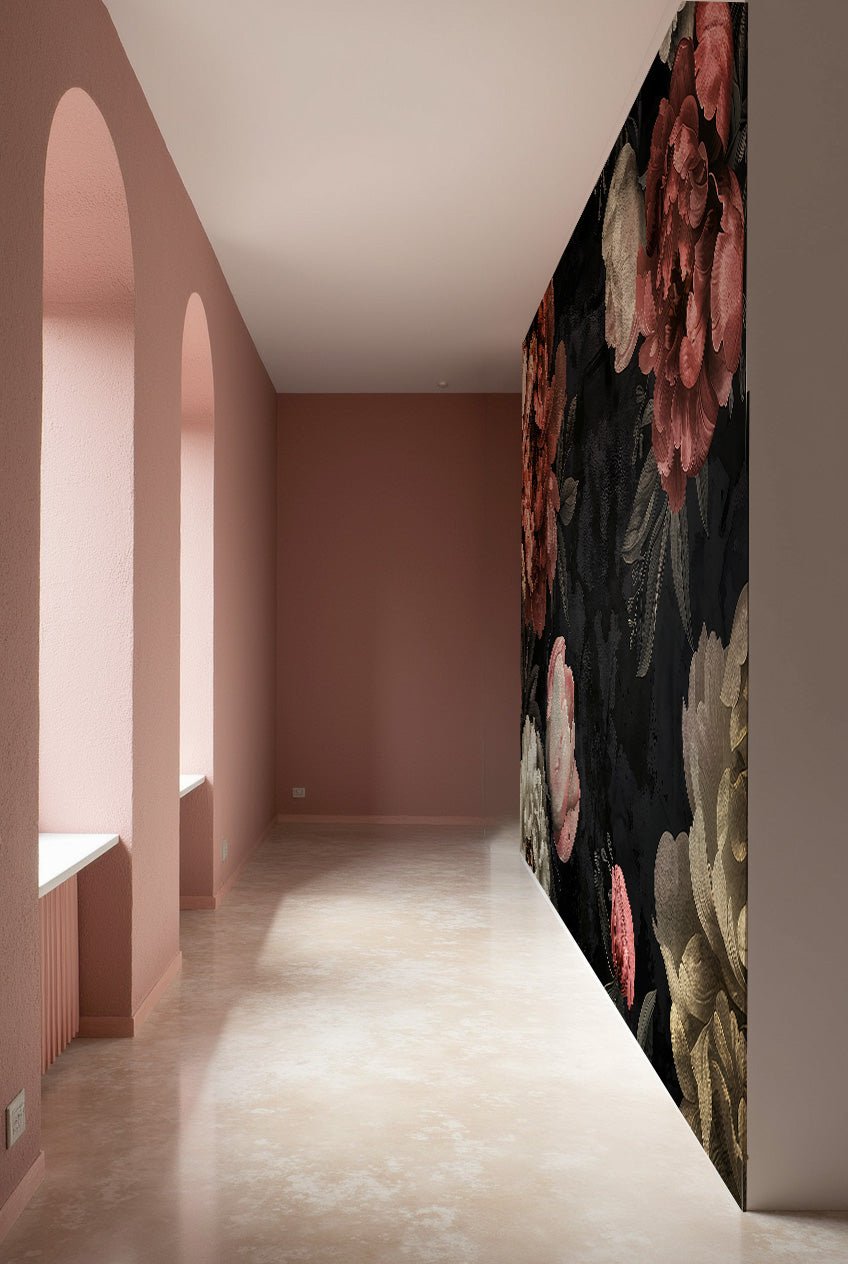 Épanouissement de Pivoines : Contraste et Beauté - Illulart: Papier peint panoramique