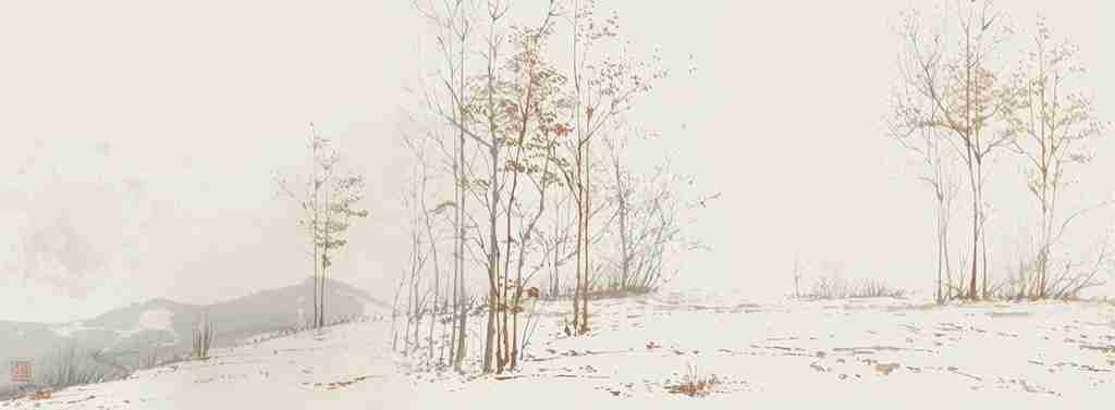 Évasion en Forêt : Une Balade Dans les Bois Gris et Minimaliste - Illulart: Papier peint panoramique