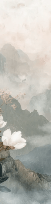 Évasion Florale en Montagne - Illulart: Papier peint panoramique