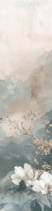 Évasion Florale en Montagne - Illulart: Papier peint panoramique