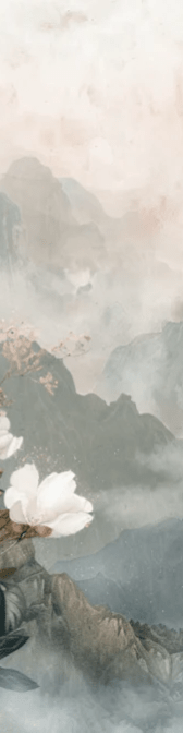 Évasion Florale en Montagne - Illulart: Papier peint panoramique