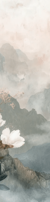 Évasion Florale en Montagne - Illulart: Papier peint panoramique