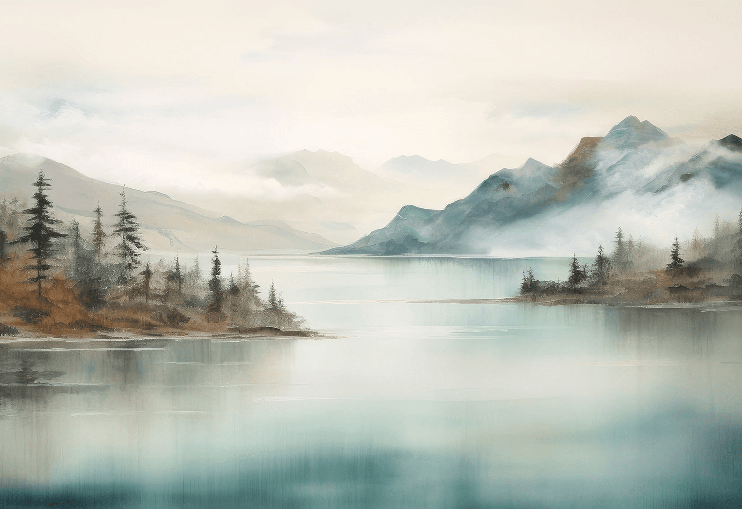 Evasion lacustre - Illulart: Papier peint panoramique