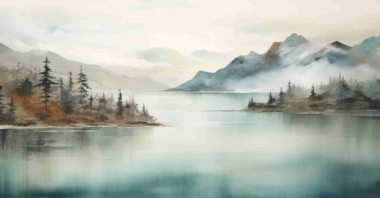 Evasion lacustre - Illulart: Papier peint panoramique