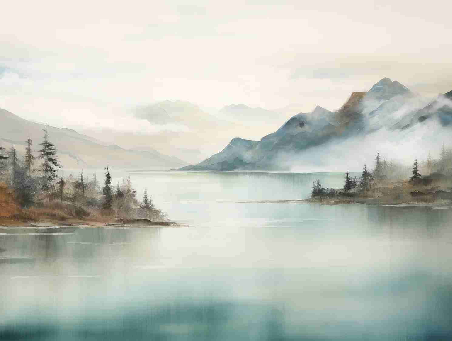 Evasion lacustre - Illulart: Papier peint panoramique