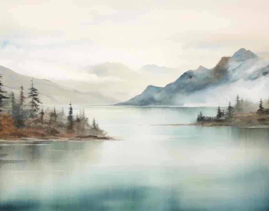 Evasion lacustre - Illulart: Papier peint panoramique