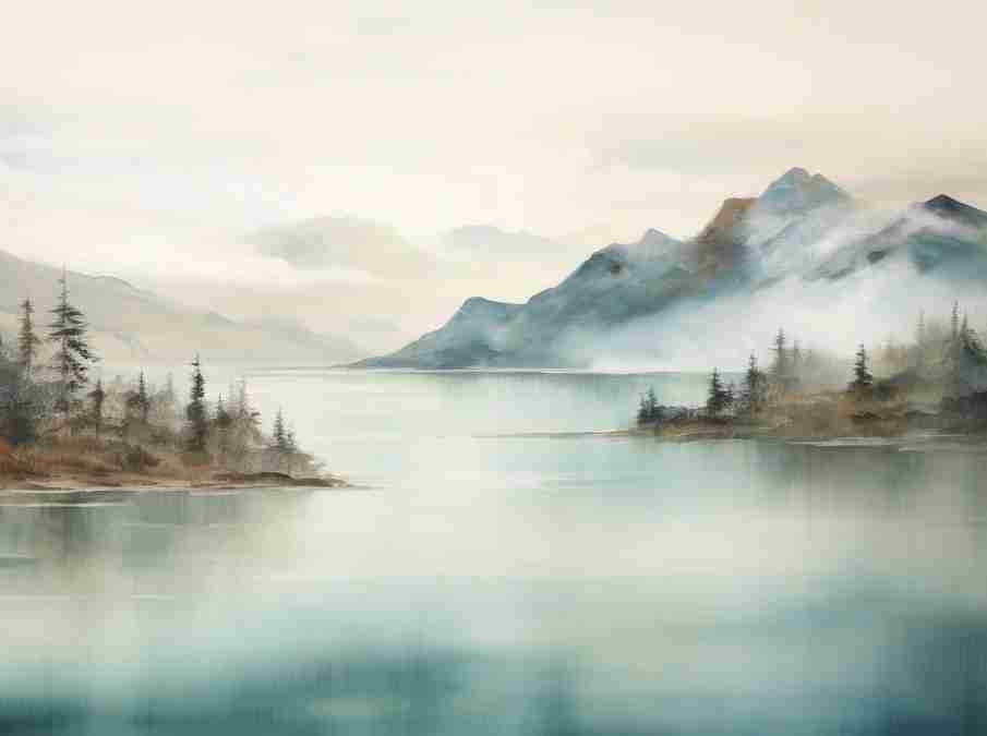 Evasion lacustre - Illulart: Papier peint panoramique