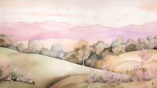 Évasion Pastel : Paysage Panoramique Aquarelle