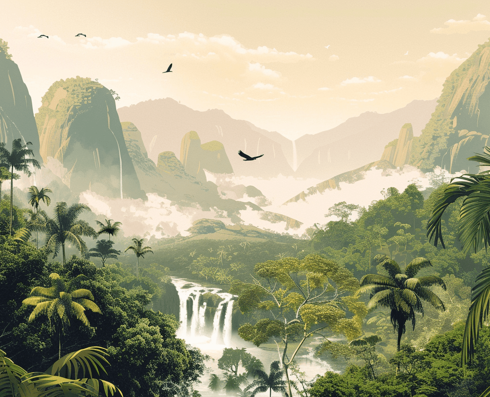 Évasion tropicale - Illulart: Papier peint panoramique