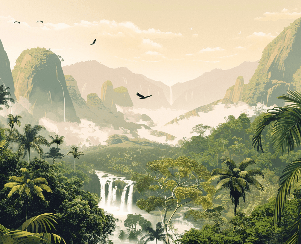 Évasion tropicale - Illulart: Papier peint panoramique