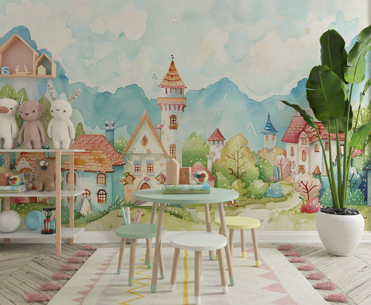 Imaginary Escape: Fantasy Village Wallpaper for Children