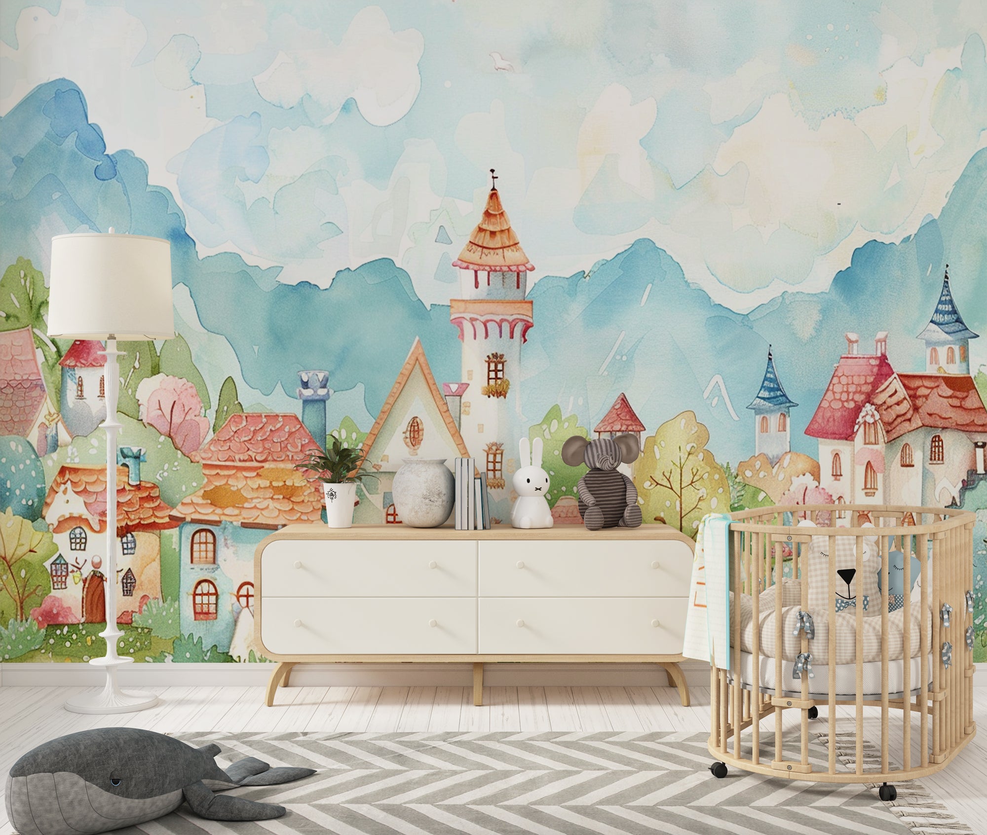 Imaginary Escape: Fantasy Village Wallpaper for Children