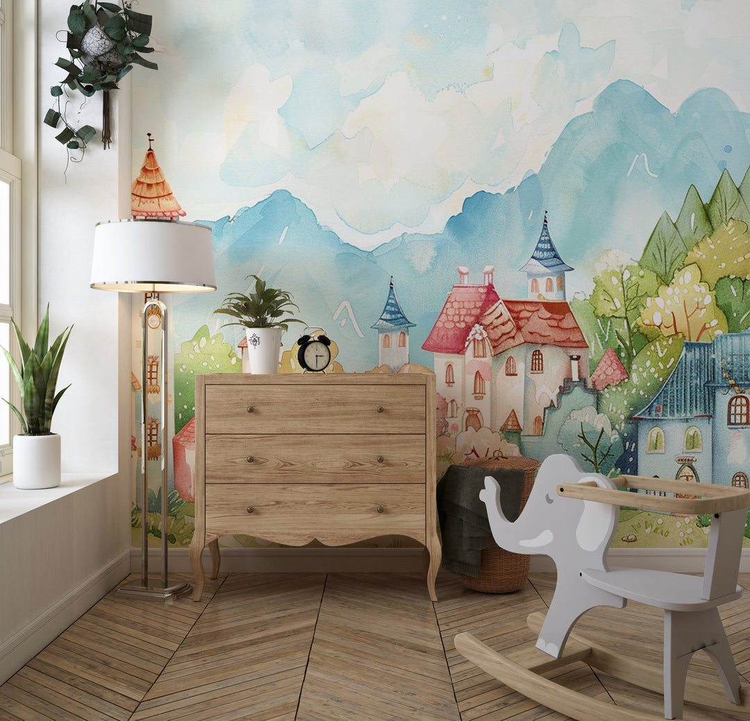 Imaginary Escape: Fantasy Village Wallpaper for Children