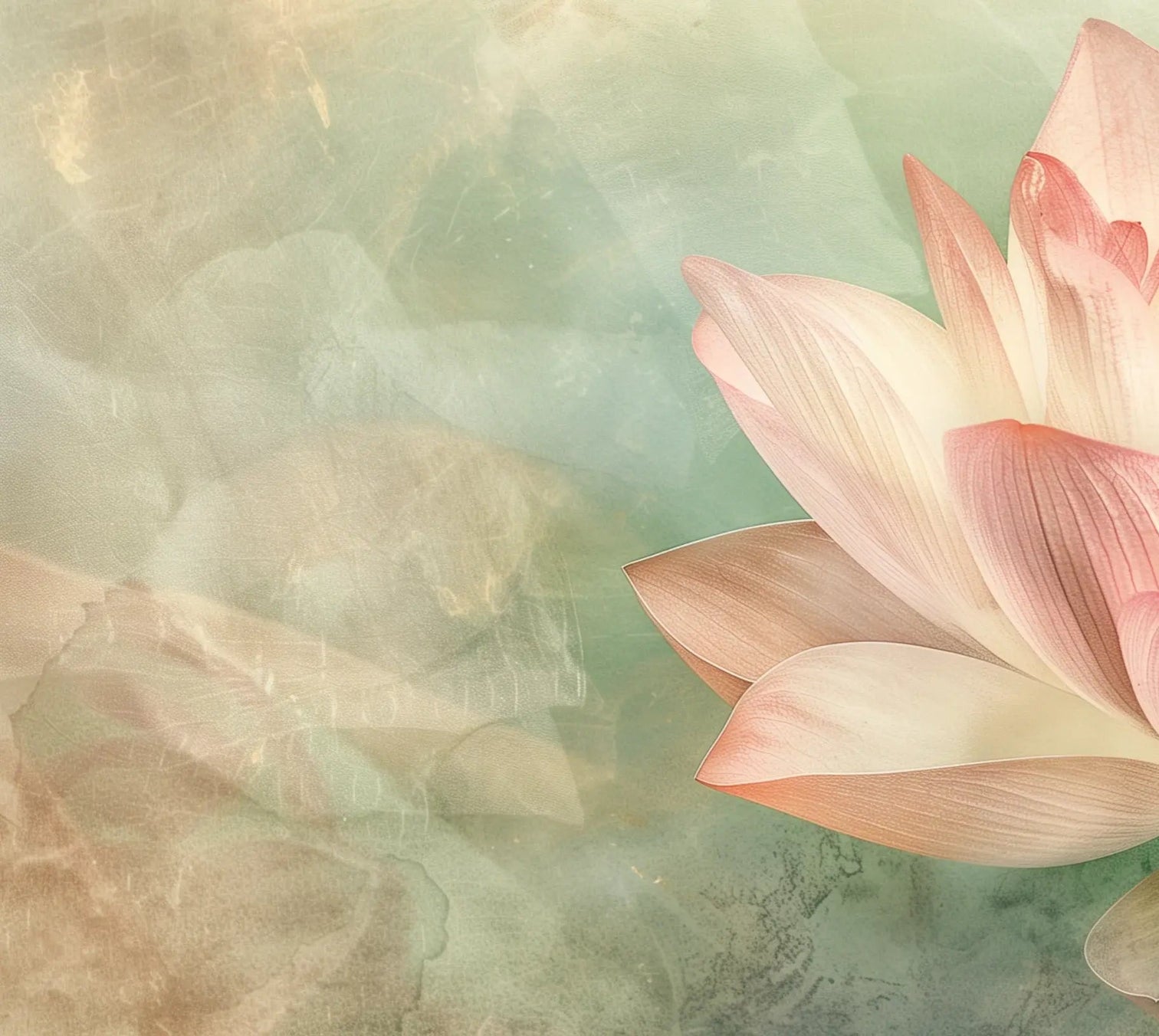 Éveil du Lotus – Papier Peint Panoramique Poétique et Apaisant - Illulart: Papier peint panoramique