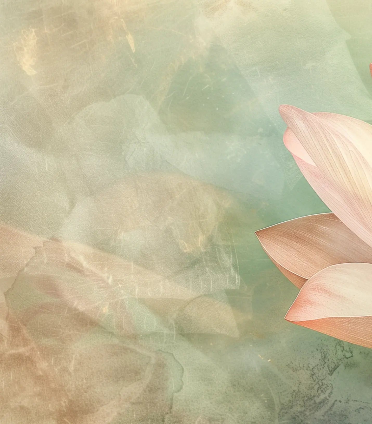 Éveil du Lotus – Papier Peint Panoramique Poétique et Apaisant - Illulart: Papier peint panoramique