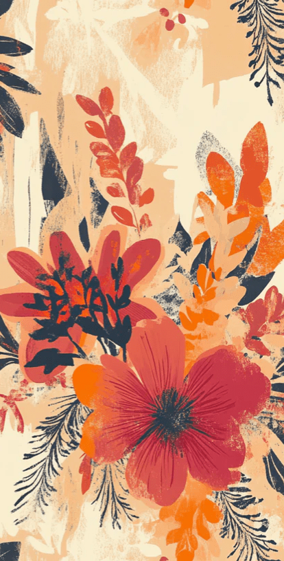 Explosion Florale - Motifs Bohèmes en Teintes Épicées