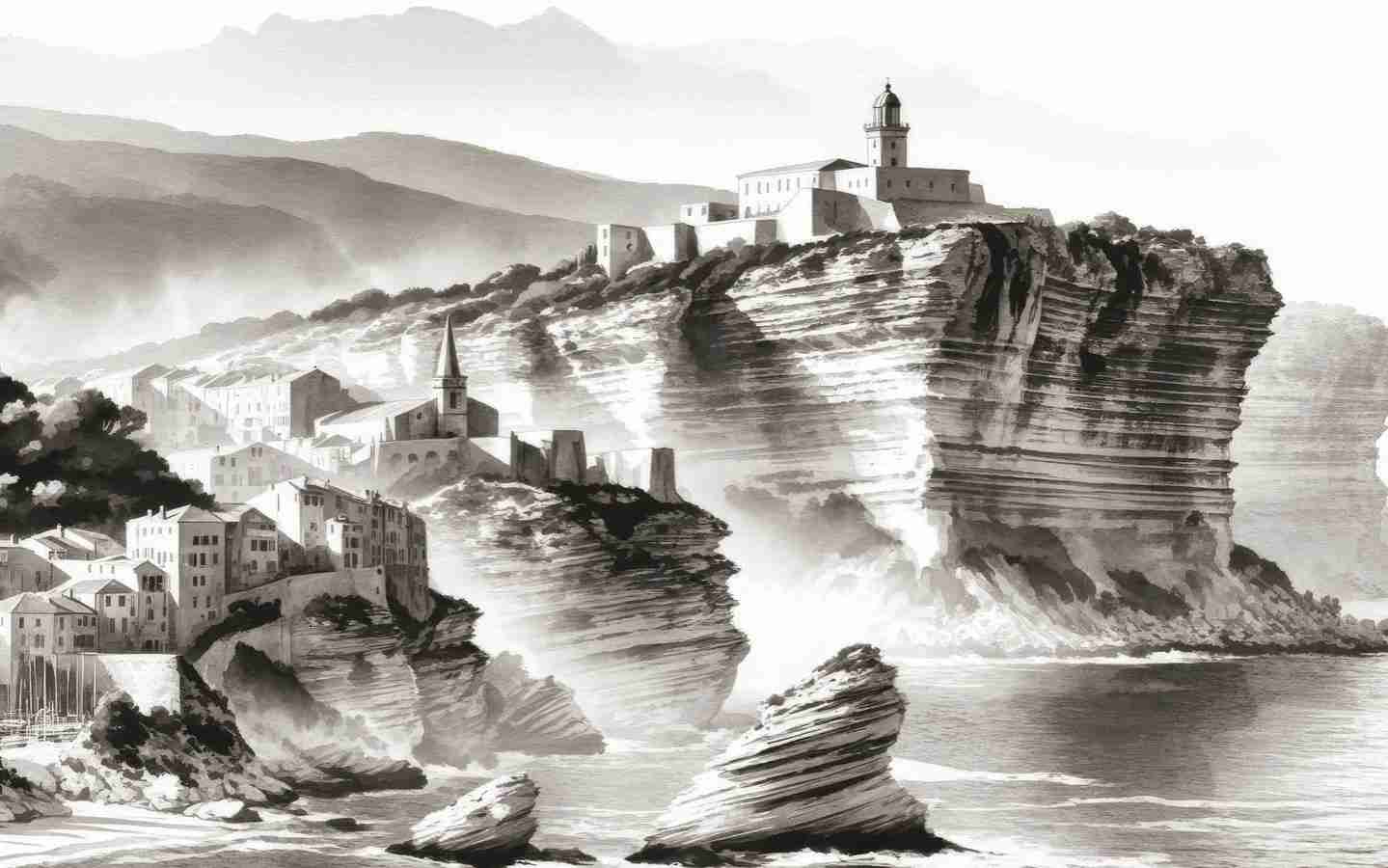 Falaises Corse - Illulart: Papier peint panoramique