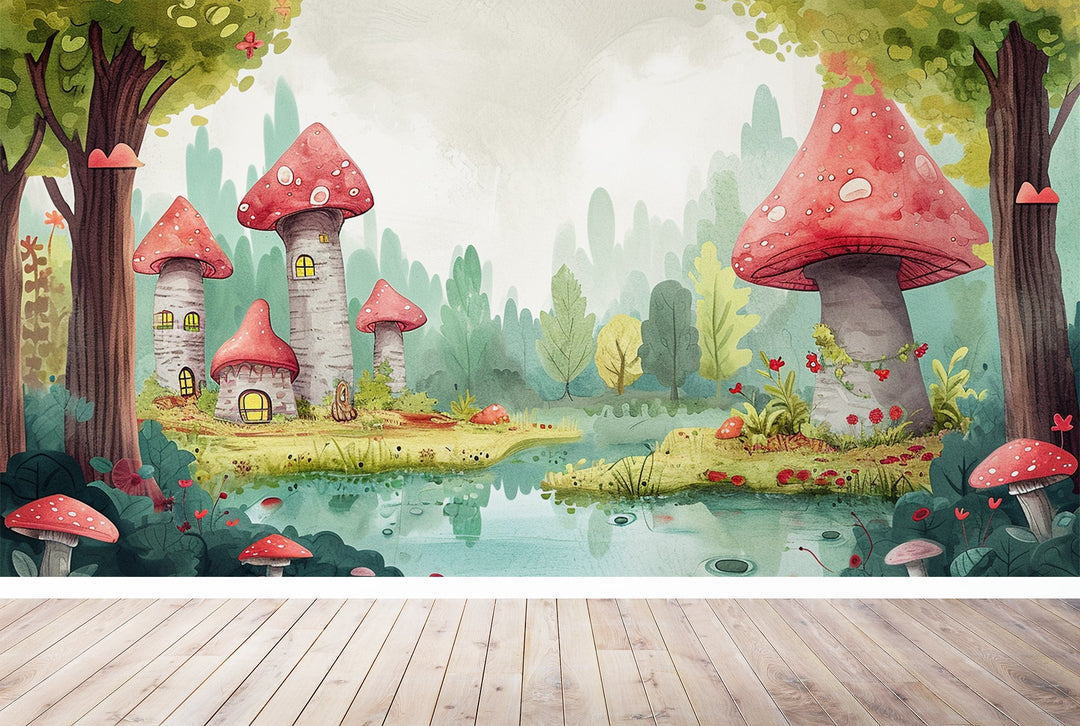 Féérie champignon - Illulart: Papier peint panoramique