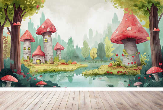 Féérie champignon - Illulart: Papier peint panoramique