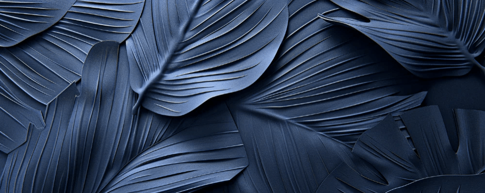 Feuillage 3D Velours Bleu Nuit - Papier Peint Panoramique - Illulart: Papier peint panoramique