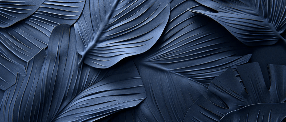 Feuillage 3D Velours Bleu Nuit - Papier Peint Panoramique - Illulart: Papier peint panoramique