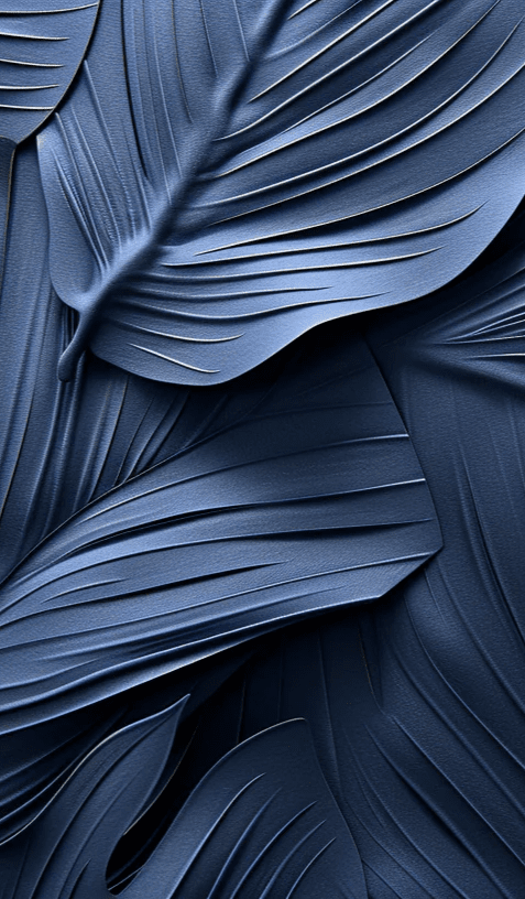 Feuillage 3D Velours Bleu Nuit - Papier Peint Panoramique - Illulart: Papier peint panoramique