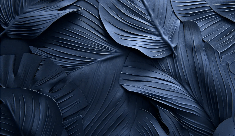 Feuillage 3D Velours Bleu Nuit - Papier Peint Panoramique - Illulart: Papier peint panoramique