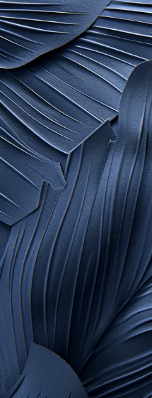 Feuillage 3D Velours Bleu Nuit - Papier Peint Panoramique - Illulart: Papier peint panoramique